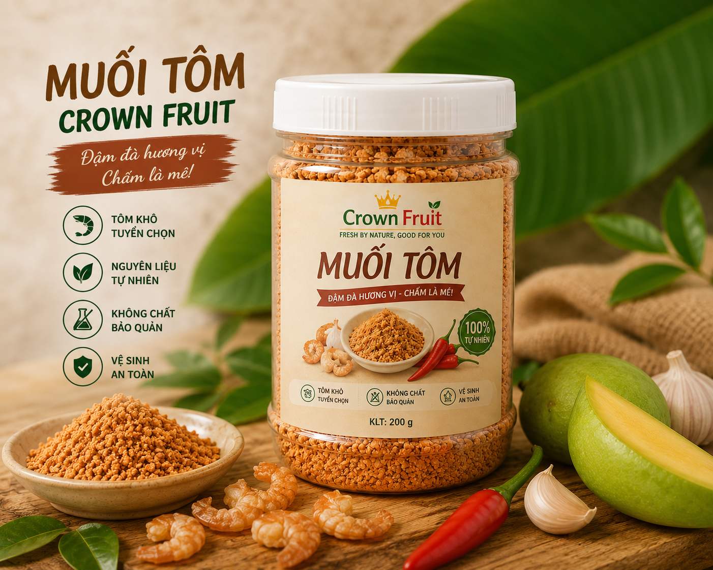 Muối Tôm Crown Fruit-300g