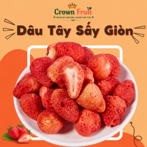 Dâu Tây Sấy Giòn Crown Fruit-100g
